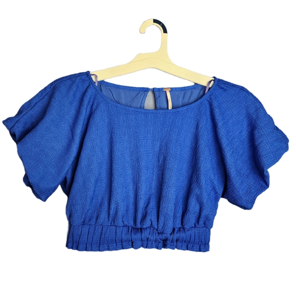 Free People Blue Crop Top - Picture 2 of 6